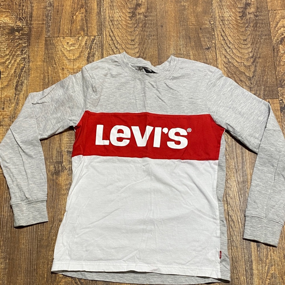 Levi's size large‎ big boy Red and Gray Long Sleeve Tee casual school stretch